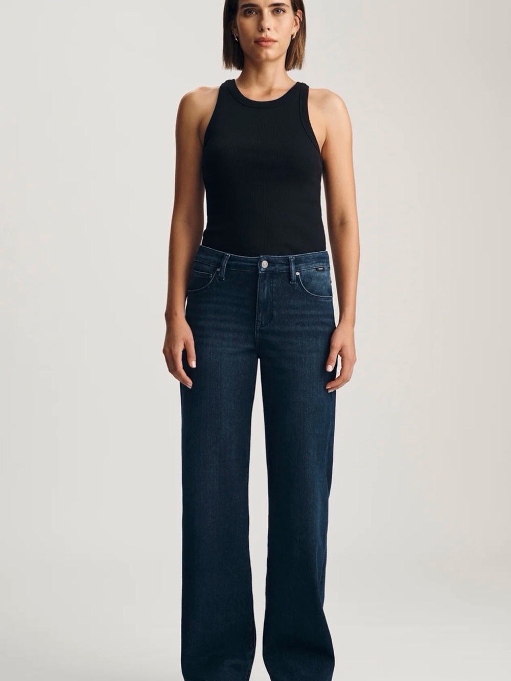 Mavi Sabrina Wide Leg Jeans Mid rise Dark Blue - Picture 2 of 11
